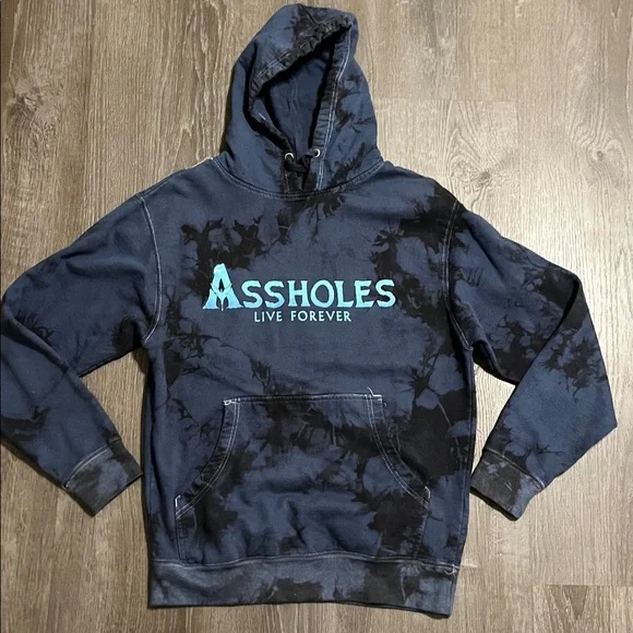 ALF Assholes Live Forever Blue Tie Dye Hoodie Size Small - Picture 1 of 5
